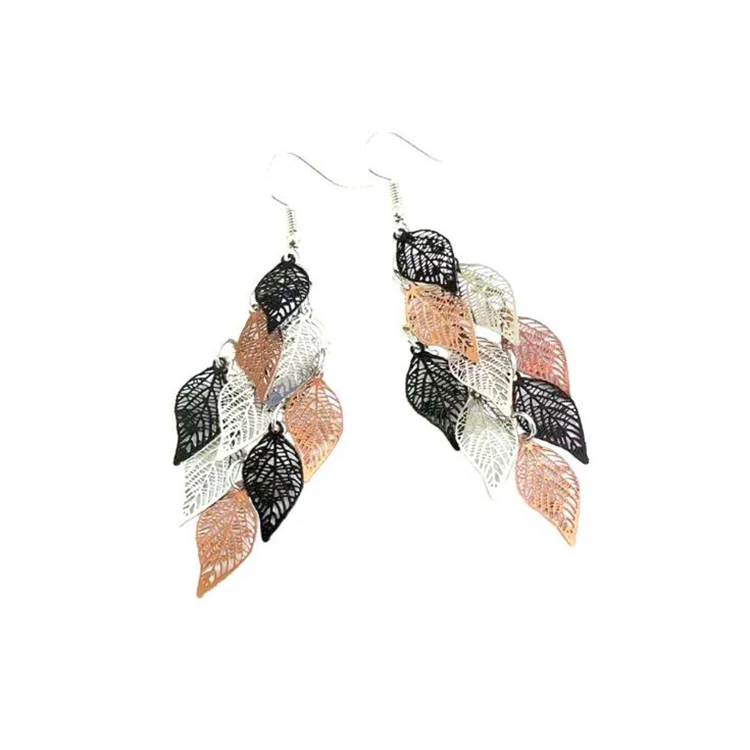 Vintage Hohle Blätter Tropfenohrringe für Frauen Böhmische Bunte Lange Hängeohrringe 2026 Modeschmuck Boucle Oreille Femme – Detail 14