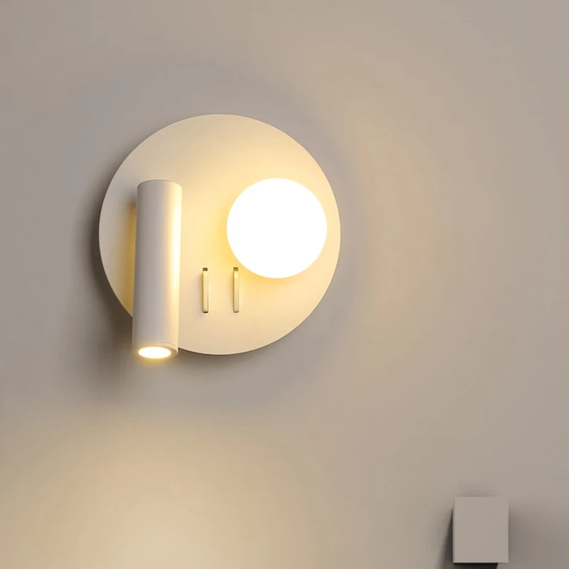 Imagem -04 - Lâmpadas de Parede de Cabeceira Led Luz Leitura com Interruptor Quarto Sofá Fundo da Parede Simples Moderna Decoração do Quarto Interior Arandelas