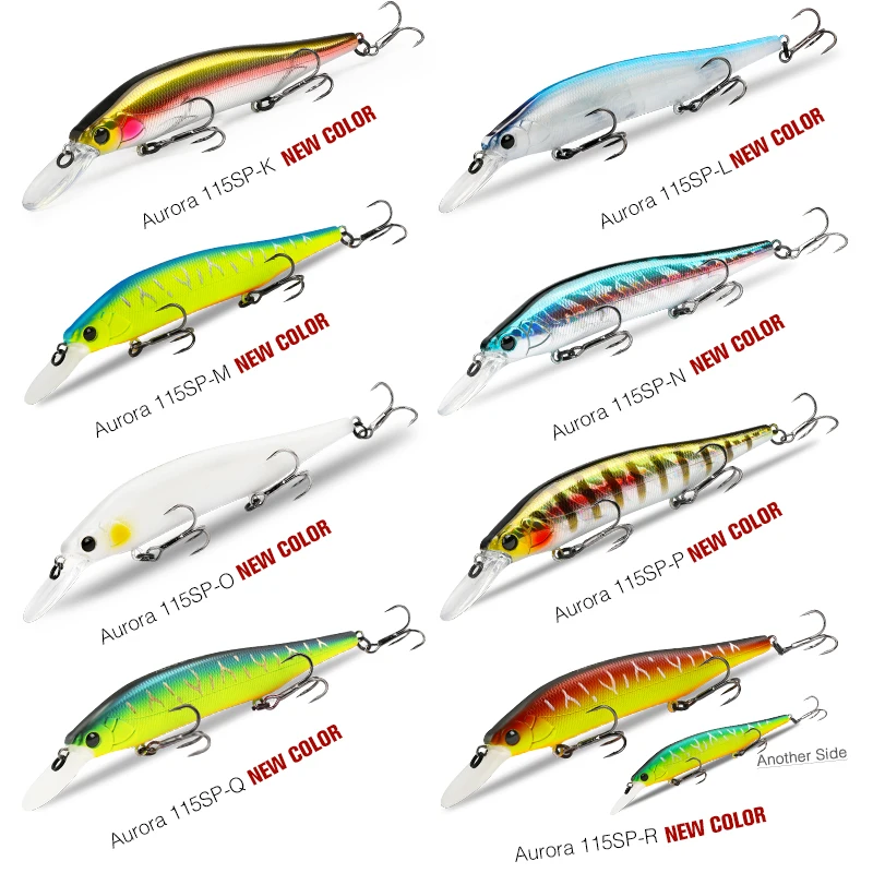 TSURINOYA 115mm 17.2g 115SP  Suspending Minnow Tungsten Weight System Fishing Lure AURORA Pike Bass Jerkbait Hard Bait