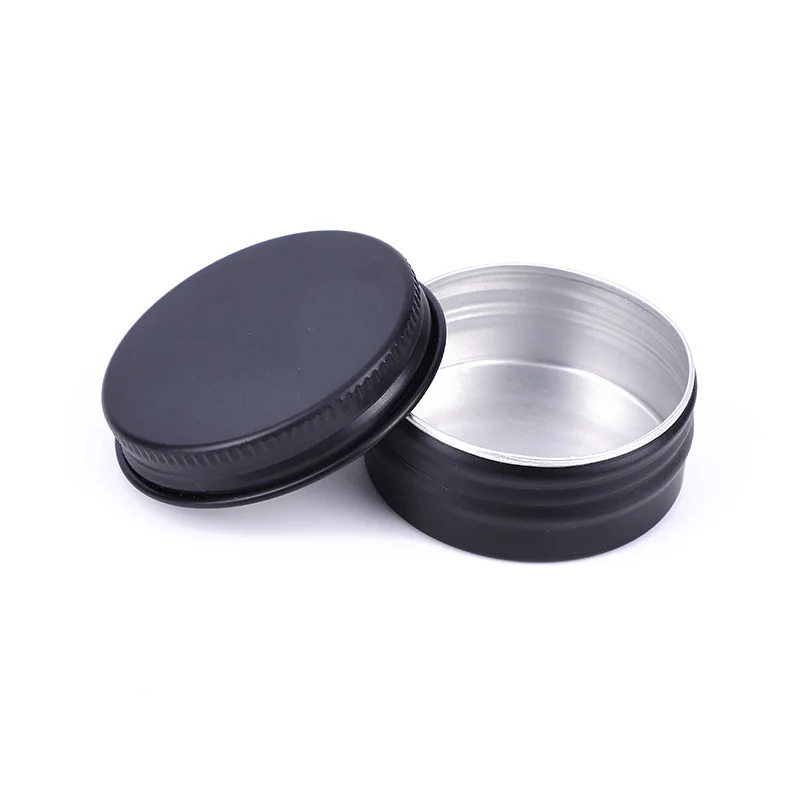 300pcs 15ml Bright Black Tin Box Aluminum Jar Food Grade Child Resistant Packaging 40*17mm Black Aluminum Tin Jar