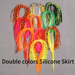 10 Bundels Dubbele Kleuren Gemengde Siliconen Rok Trailer Vervanging voor Slider Jigs Inktvis Madai Snapper Jigging Vissen Lokken
