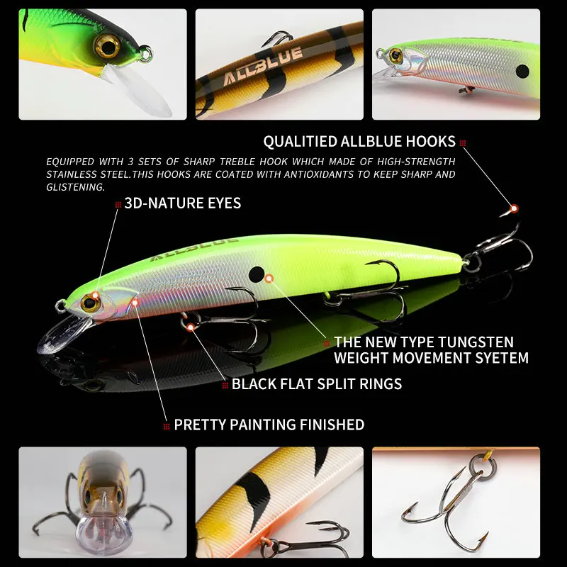 ALLBLUE New Suspend JERKBAIT CHANCE 130SP Fishing Lure 130mm 20g Wobbler Minnow Tungsten Longcast Bass Pike Bait Lure Tackle