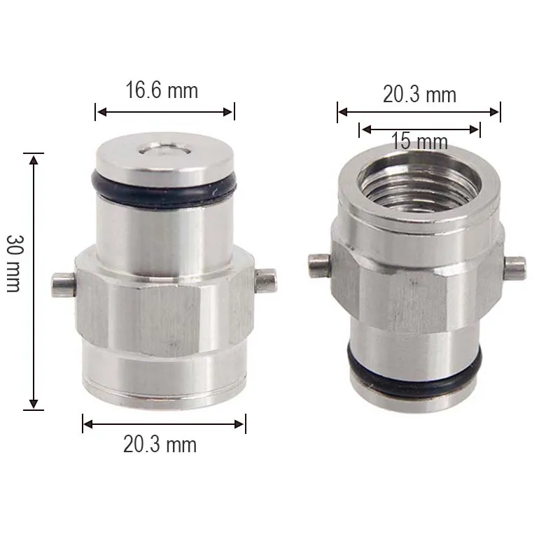 New update 304 Cornelius Type keg Pin Lock Post & Poppet Female Thread Gas + liquid 19/32\