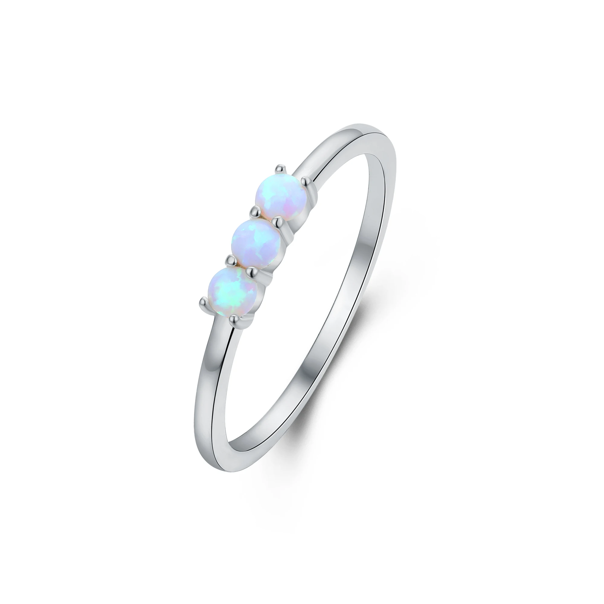 

Round Fire Opal Ring Sterling Silver Elegant Opal Ring Wedding Engagement Gift For Her