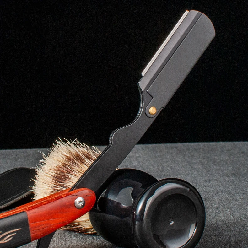 Profesjonalna krawędź prosta składana drewniana rączka fryzjer męski prosty krój maszynka do golenia gardła prezent