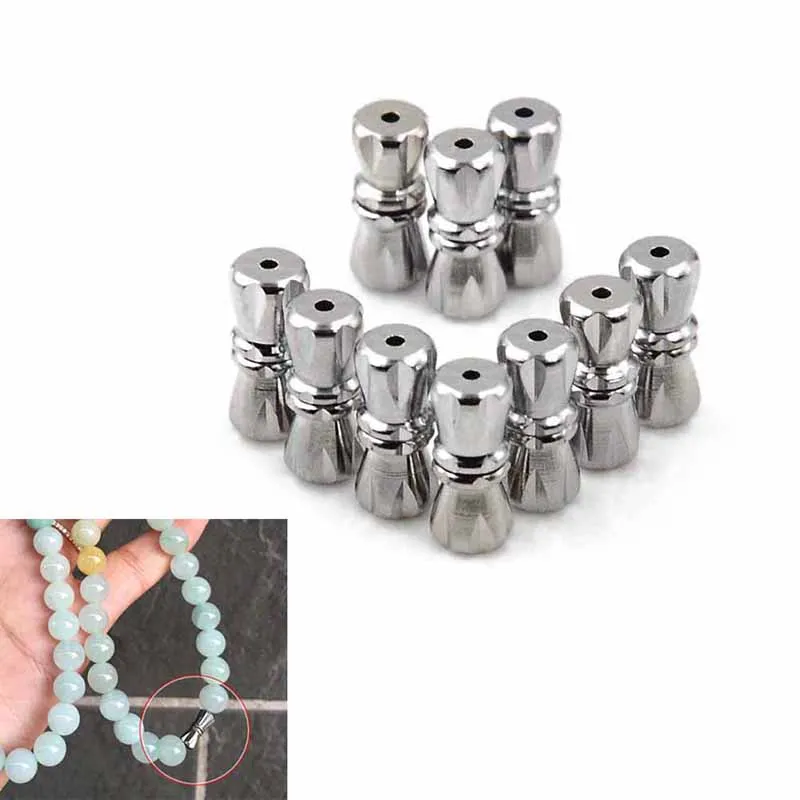 10Pcs 10mm Silver Screw Clasp Barrel Screw Clasps For Bracelet Necklace Jewelry Making Findings Hole