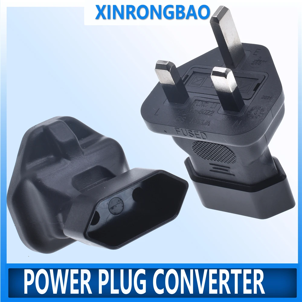 EU To UK Plug Adapter 13A250V European Type-C Round 2 Pins To England Singapore Type-G Converter EU to UK Electrical Plug 3 pin