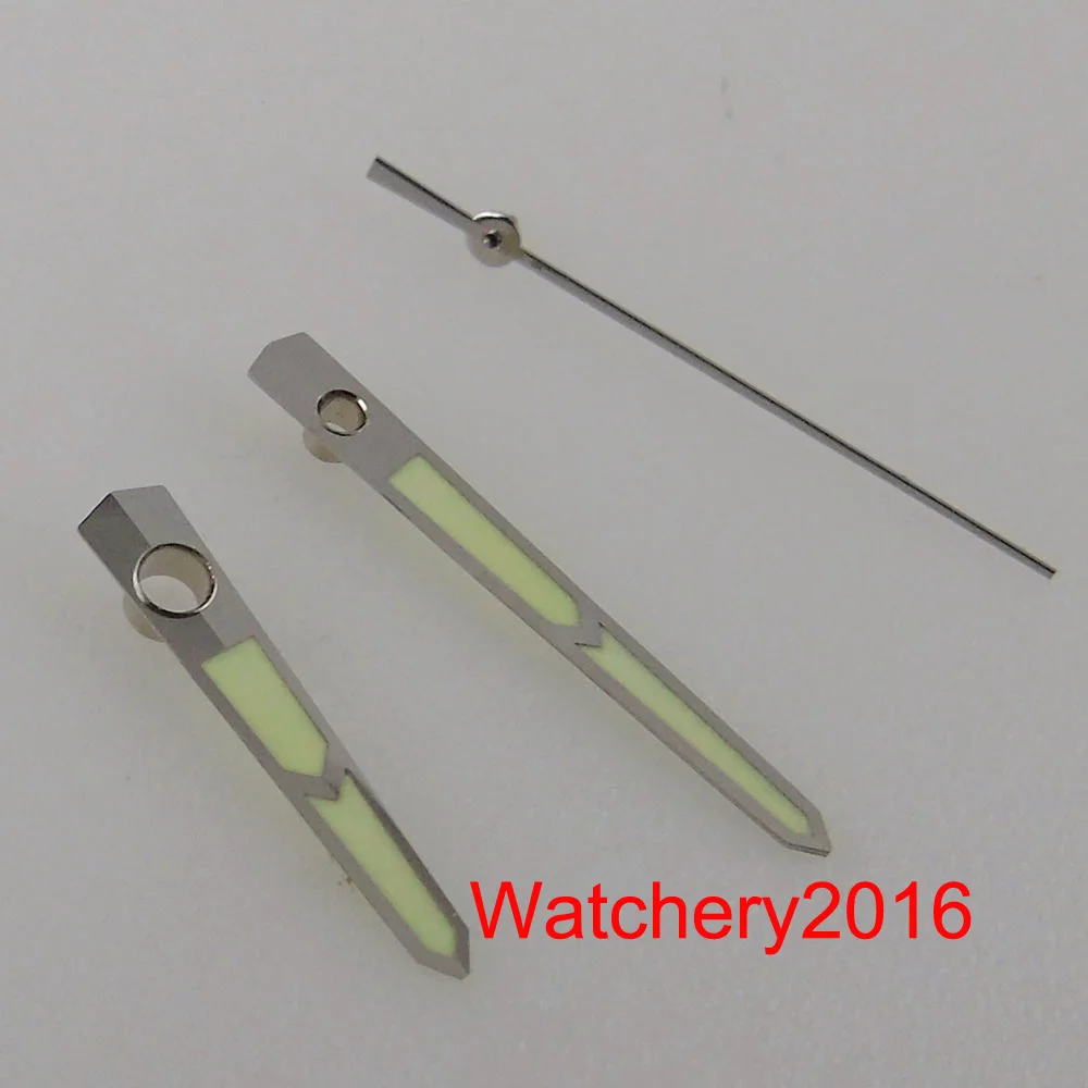 

Watchery 15.5x14.5x10.5mm Green Luminous Watch Hand Silver Edge fit MIYOTA 8215 821A 8205 MINGZHU DG 2813 3804