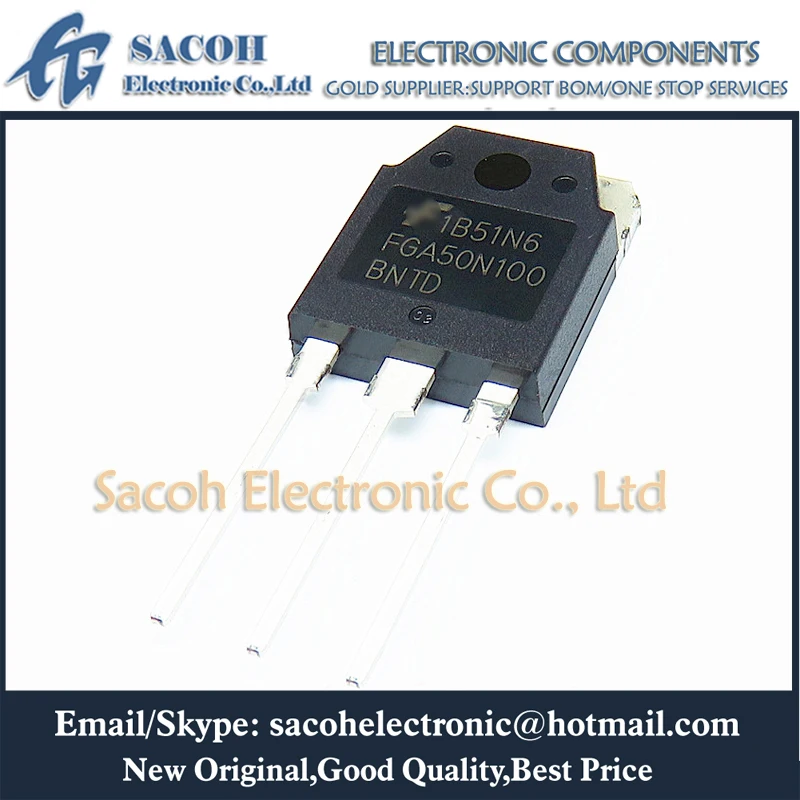 

Refurbished Original 5Pcs/Lot FGA50N100BNTD FGA50N100 OR FGA50N100BNTD2 50N100 OR FGA50S100P TO-3P 50A 1000V IGBT