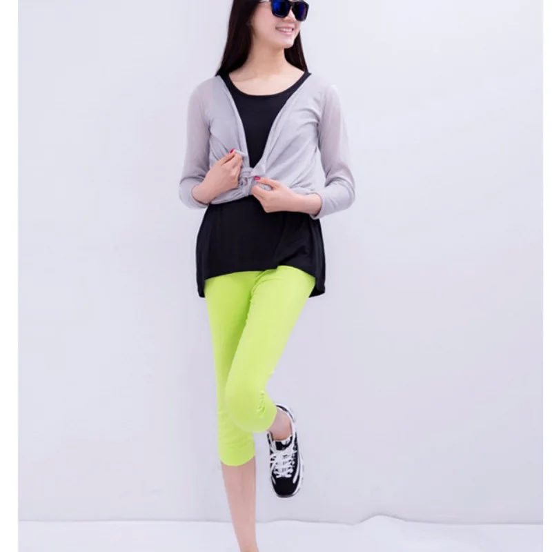 Leggings for Women  Summer Style Cropped Trousers For Lady Big Elastic Plus Size 7XL  Candy Color Soft Modal Pants