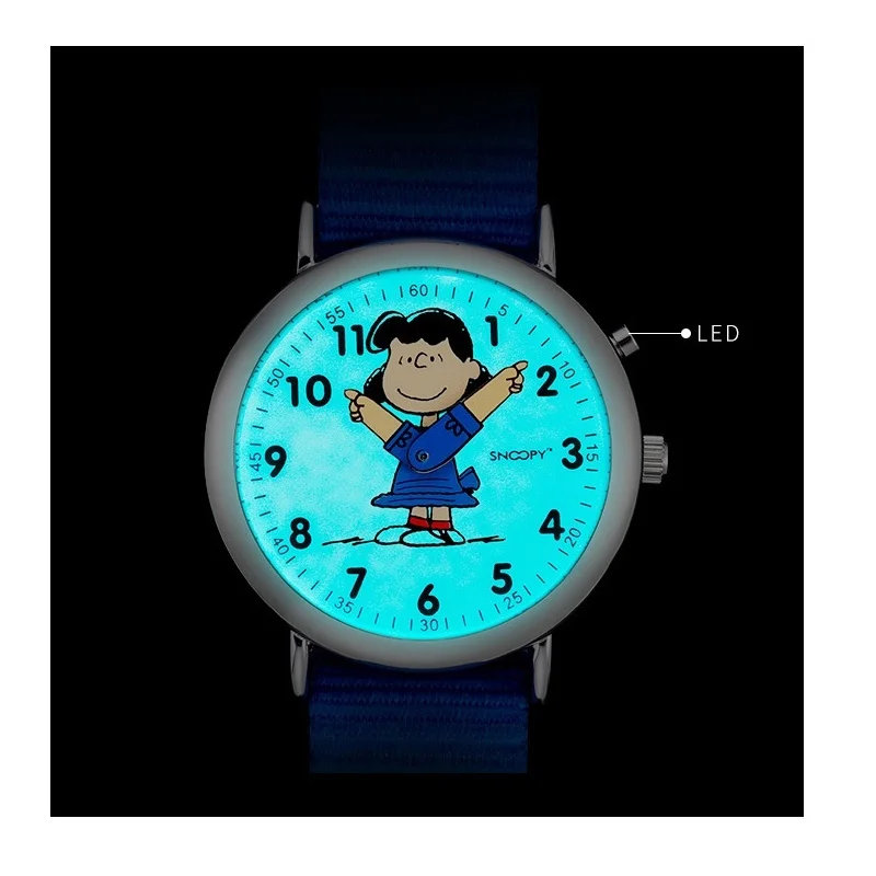 Snoopy Original Children Unisex Fashion Casual Quartz Wristwatch Cartoon Griaffiti Boy Girl Kid Youth Student Cute Gift Clock