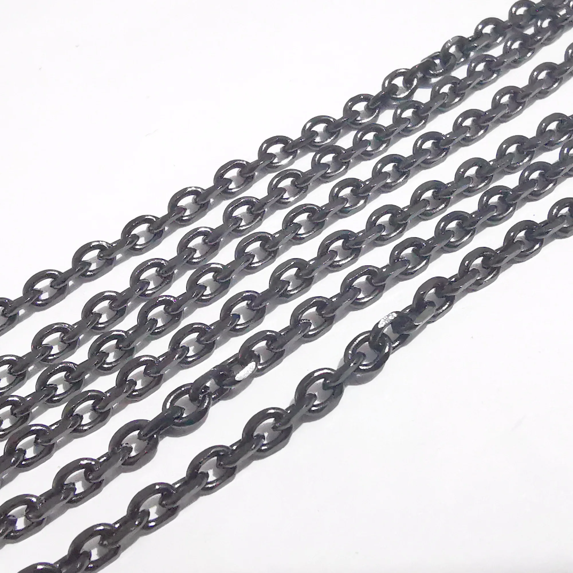 3meter lot black 3MM stainless steel Oval Link chain jewelry findings marking DIY For Necklace