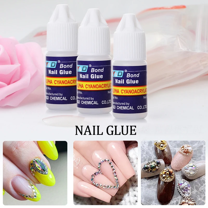 3g Nail Glue Fast Dry Adhesive Acrylic Art False Tips 3D Decoration Nail Rhinestone Nail Glue False Tip Manicure Nail Art Tools