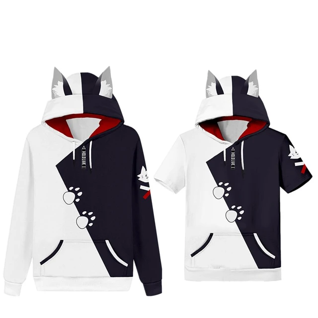 Hololive Vtuber Ookami Mio Cosplay Cat Ear Hoodie 3d Print Sweatshirt Men Women Casual Short Sleeve Hooded Pullover T shirt Coat Hoodies Sweatshirts AliExpress