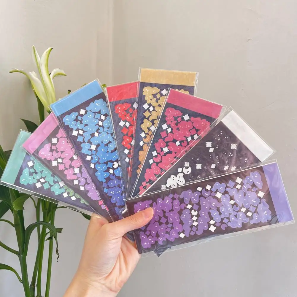 1 blatt Gradienten PVC Sammelalbum Aufkleber Personalisierte Hand Konto DIY Fotoalbum Laser Aufkleber Büro Zubehör