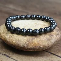 Bracelet magnétique perles hématite pierre thérapie soins de santé aimant hématite perles Bracelet bijoux pour hommes 4