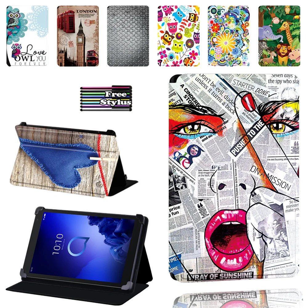 

Stand Flip Case for Alcatel 1T 7 10/3T 8 10/A3 10 Foldable Tablet Universal Cover Case