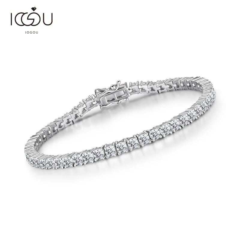 IOGOU Luxury 925 Sterling Silver Tennis Bracelets for Women 8'' 7'' 7.5'' 6.5