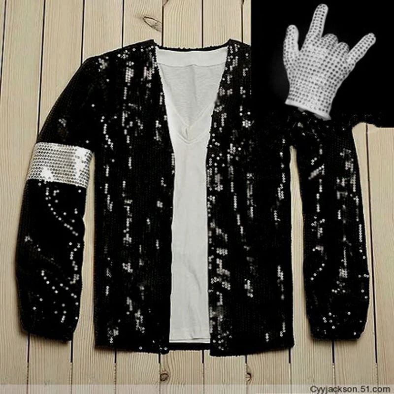 Free shipping Michael Jackson coat Billie Jean style Jacket & glove Modern dance costumes cosplay costume cos clothing