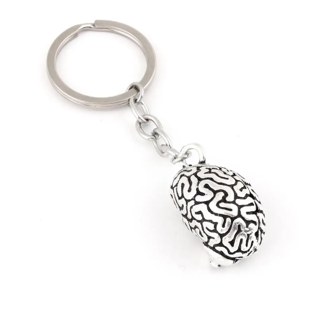 1Pc Vintage 3D Brain Keychain Anatomical Organs Body Parts Keyring For Doctor Graduation Gift Jewelry Handcrafts E2579