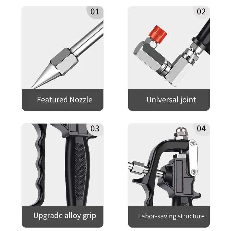 Imagem -06 - Pistola de Graxa Universal Cabeça Pneumática o Lubrificador Máquina de Graxa Elétrica Bico Grab Gun Bocal Acessórios Gerais de Alta Pressã