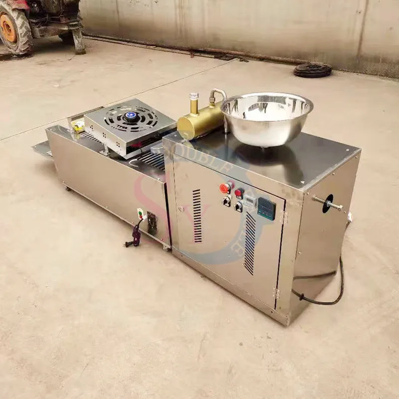 نوع جديد 2023 التدفئة الكهربائية التجارية التلقائي المعكرونة الأرز البارد سحب الجلد الطارد آلة Liangpi صنع المعدات