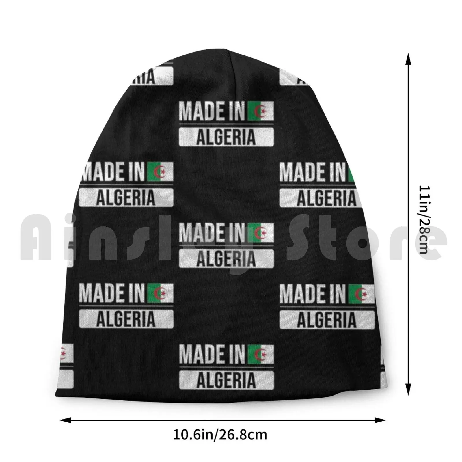 Made In Algeria Gift For Algerian Born In Algeria With The Algerian Flag Beanies Pullover Cap Comfortable Made In