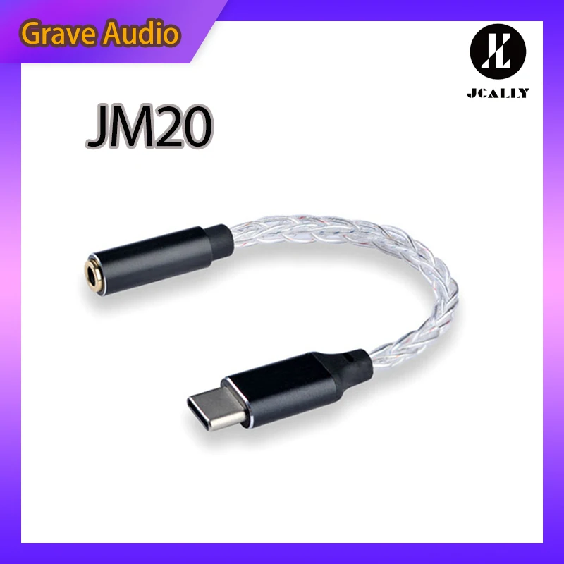 Jcaly JM20-decodificador de alto rendimiento CS43131 DAC, adaptador amplificador de auriculares tipo C a 3,5mm para Android, Windows y MacOS