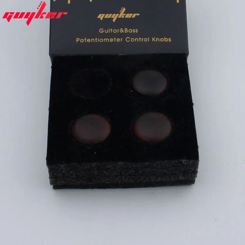 3 Pcs GUYKER 레드/블랙 브라운 샌들 우드 포텐쇼미터 손잡이 내경 6MM 기타베이스 액세서리