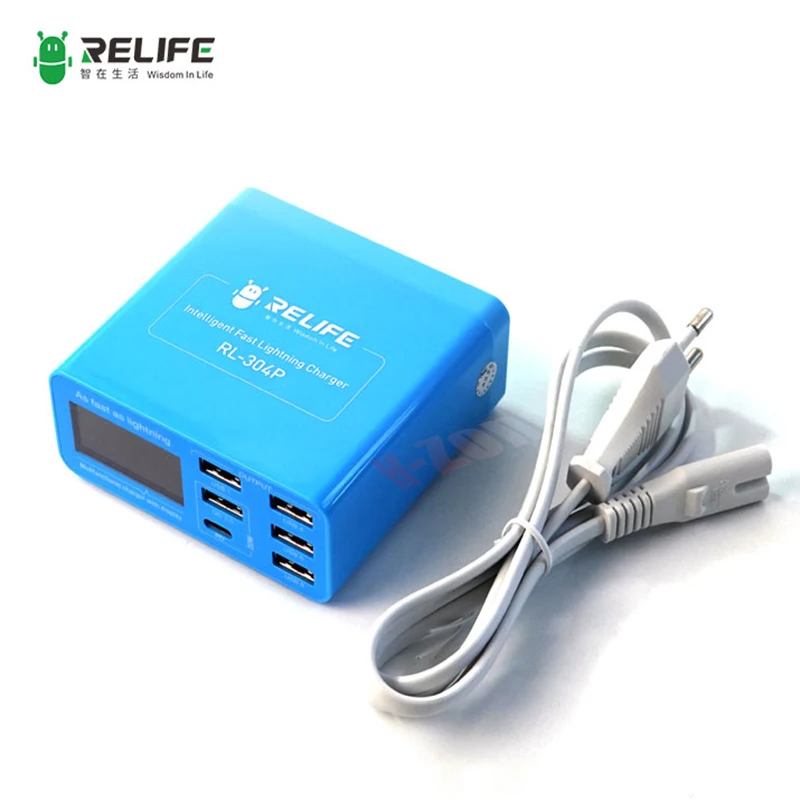 Relife Rl-304P PD3.0 + QC3.0 Smart 6 Usb Digitale Display Lightning Lader Geschikt Voor Opladen Alle Mobiele telefoons En Tabletten