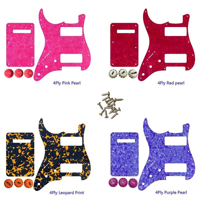 

Great Quality Parts 2 P90 Guitar Pickguard For Left Handed US 11 Screw Holes Strat 2 P90S Humbucker & Back Plate & Control Knob