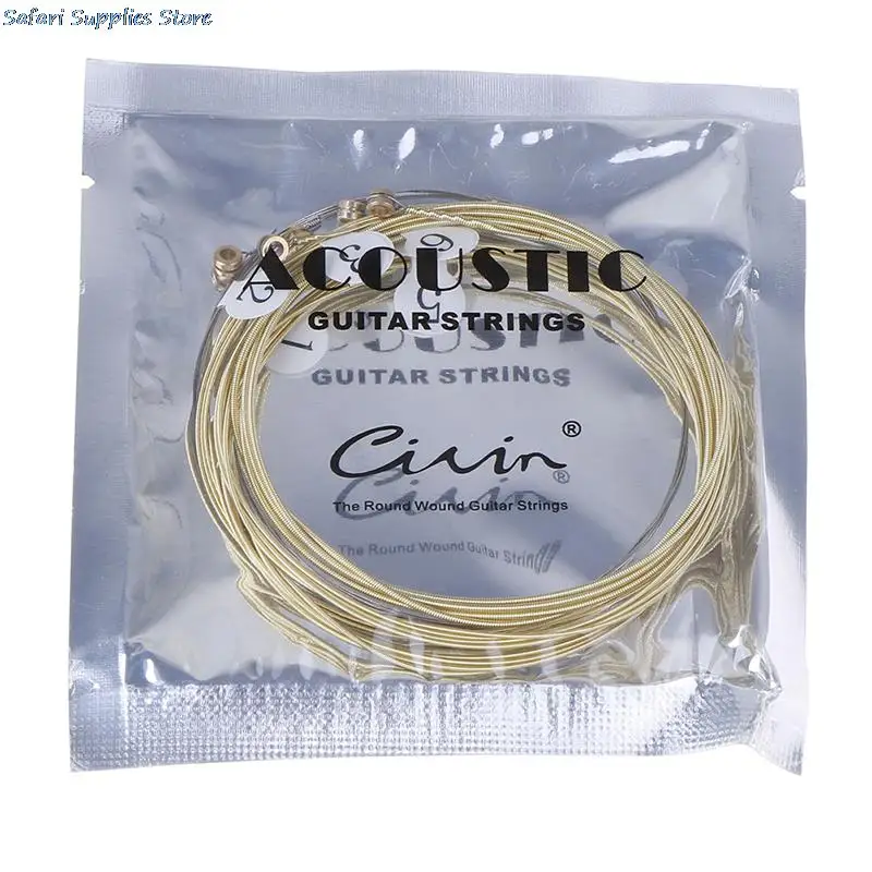 6 stücke Praxis Vernickelt Stahl Gitarre String Akustische Gitarre mit Original Einzelhandel Tasche