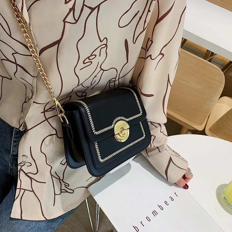 

JIULIN new color women's bag 2020 new wave Korean version of Joker shoulder slung fashion designer brand chain small square bags