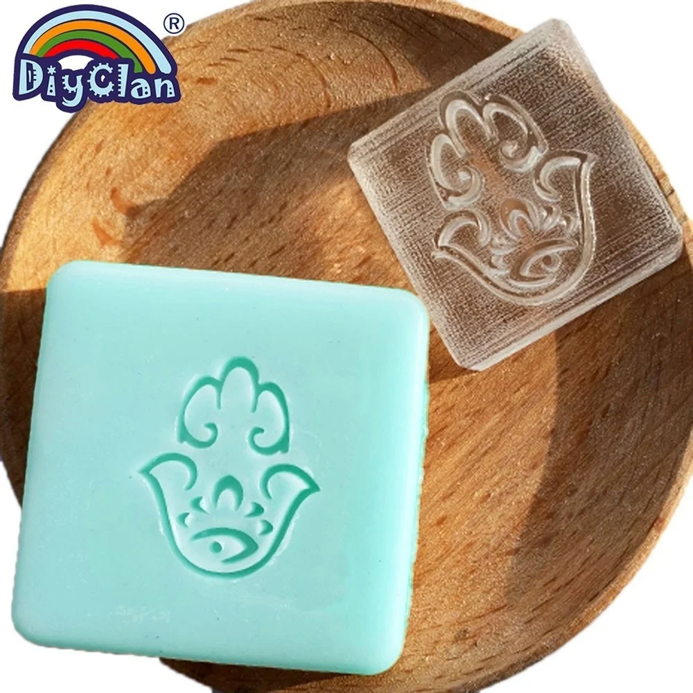 Hamsa Handmade Soap Making Stamp Lotus Natural Clear DIY Natural Organic Glass Soap Seal Buddhism Pattern Acrylic Chapters