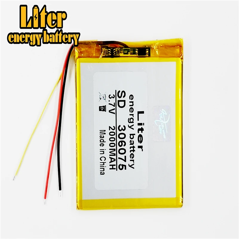 306075 3.7V 2000mAh Rechargeable Li-Polymer Li-ion Battery For GPS Tablet PC PocketBook 306075PL 4G-15 / 4K-19 E-book 306075