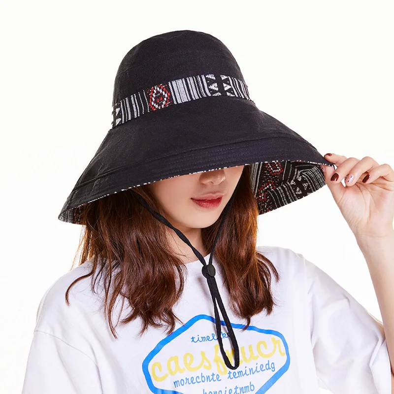 Sombreros de sol Unisex para mujer, sombrero de cubo de doble cara, de Color puro Sombrero de Panamá, sombrero de pescador al aire libre, gorra de