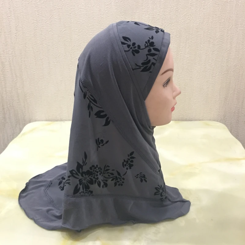 H091 beautiful small girl hijab fit 2-5 years old girls muslim scarf islamic headscarf hat amira pull on headwrap