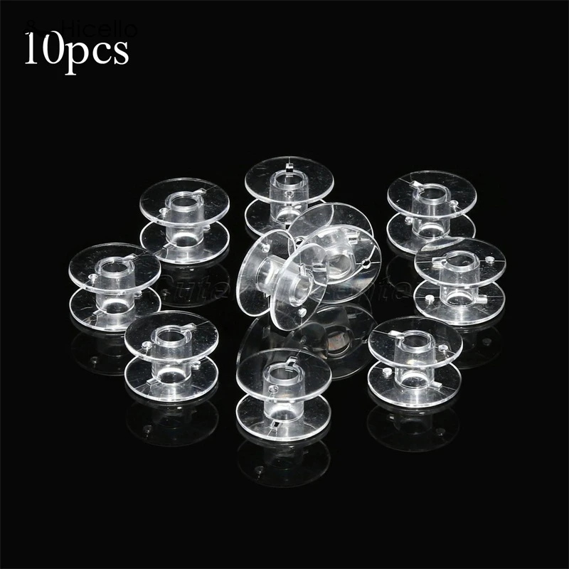 10pcs Plastic Bobbins Home Sewing Machine Tool 2x1cm Thread String Empty Spool Clear Bobbin Spools for Janomes Brother Singer