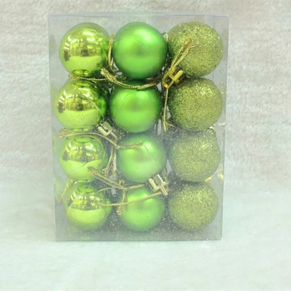 24pc Weihnachten Ball Ornamente 3cm Splitter Christmas Ornamente Weihnachten Baum Anhänger Weihnachten Ball Geschenk Box Set