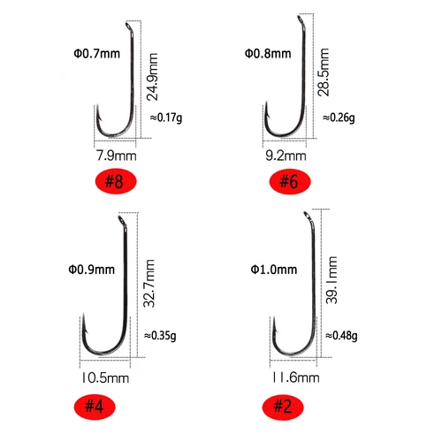 Imagen 2 del producto Bimoo 30 Uds atado de moscas Streamer Ninfa 4XL ganchos con ojo descendente 4X longitud Muddlers Zonkers pesca con mosca anzuelo de púas níquel negro