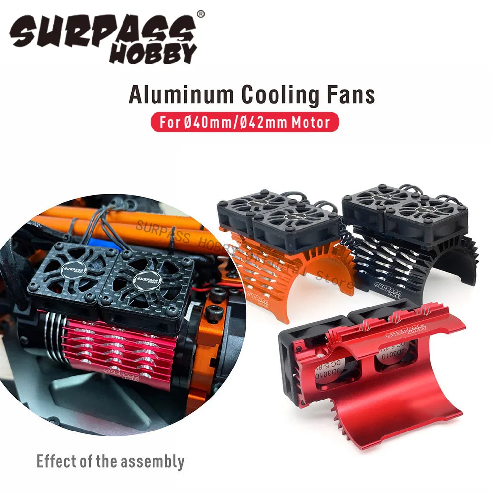 Surpass Hobby 40-42mm Brushless Motor Cooling fan Heat-sink 27000RPM for 4068 4074 4268 4274 1/8 RC Car Motor