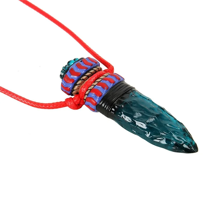 1pcs Anime Cosplay Princess Mononoke Hime Amulet Blue Wolf Fangs Necklace Pendant Cosplay Props