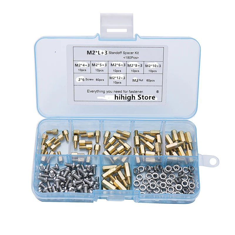 180pcs/set M2 M2.5 M3 Hex Head Brass Spacing Screws Threaded Pillar Pcb Computer Pc Motherboard Standoff Spacer Kit
