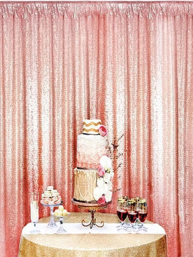 Shimmer Sequin Restaurant Curtain Wedding Photobooth Backdrop Party Photography Background