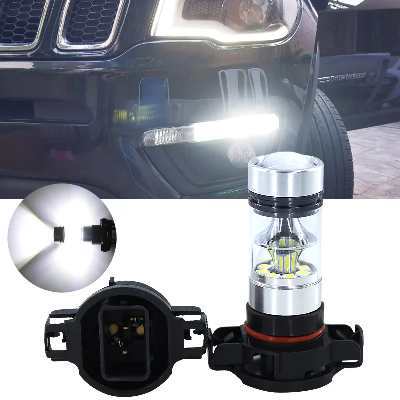 

Ксеноновые белые светодиодсветодиодный лампы 5202 PSX24W для Jeep Compass 2017 2018 2019 LED дневные ходовые огни Canbus без ошибок DRL лампа, 2 шт.