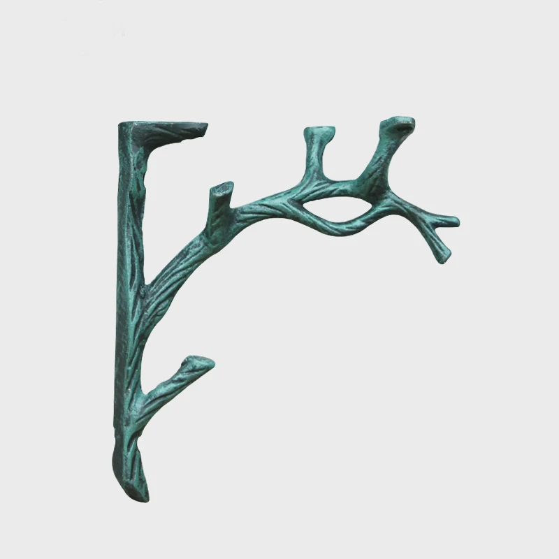 Black Green Tree Branch Cast Iron Wall Hook In European Vintage Country Accents Handmade Rough Home Garden Decor Storage Racks