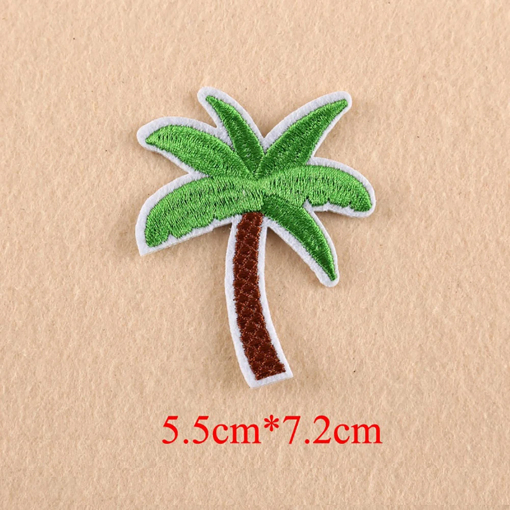 HOT SALES！！！New Arrival 5Pcs Coconut Palm Tree Embroidered Patch Iron on Patch DIY Sewing Applique Wholesale Dropshipping