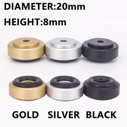 4PCS Amplifier Feet Shock Absorber 20*8mm Black Silver Gold  Speaker turntable Feet Spike Rubber Ring Amplifier Feet Aluminum