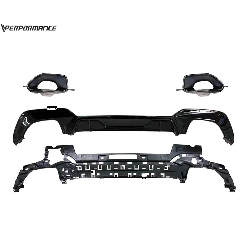 High performance PP rear diffuser rear lip in square style for 3 series G20 340 style boot diffuser end pipes