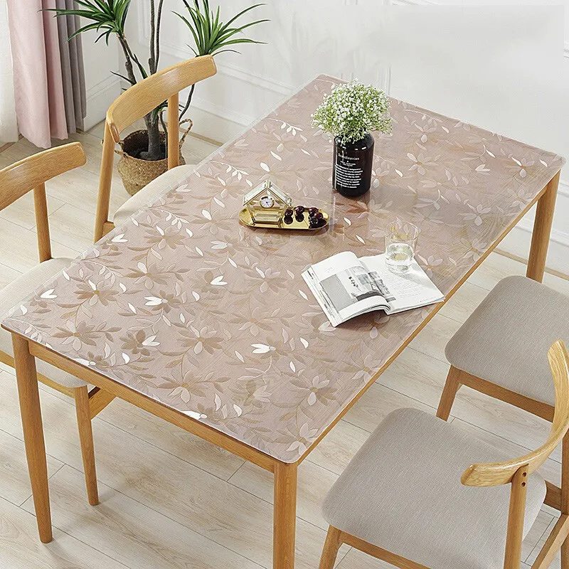 Soft Silicone Tablecloth PVC Film Transparent Waterproof Oilcloth  Table Cover Rectangular Home Anti-stain Plastic Tablecloth1mm